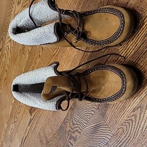 Tommy Hilfiger Zaria Tan Suede Leather Fleece Lined Wedge Boot